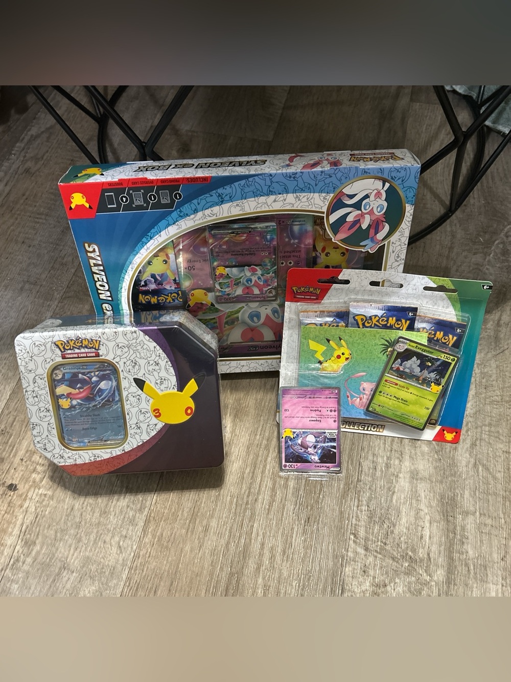 Pokemon Sylveon & Pikachu Trading Card Sets - Blue, Pink, Green